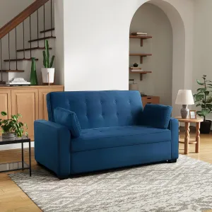 Serta Ainsley Queen Size Convertible Sofa Bed, Navy Blue