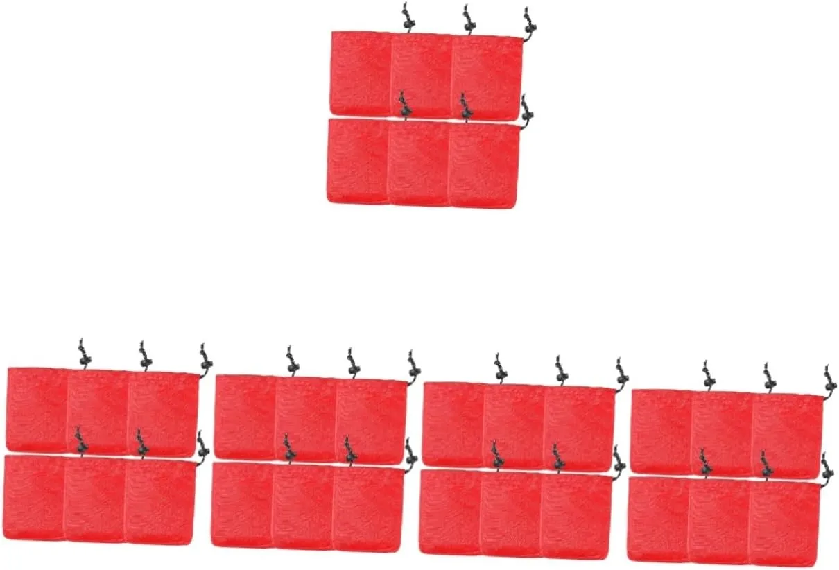 Sets Drawstring Fabric Bags for Camping Small Tote Packaging Reusable Storage Bags Rings Pcs