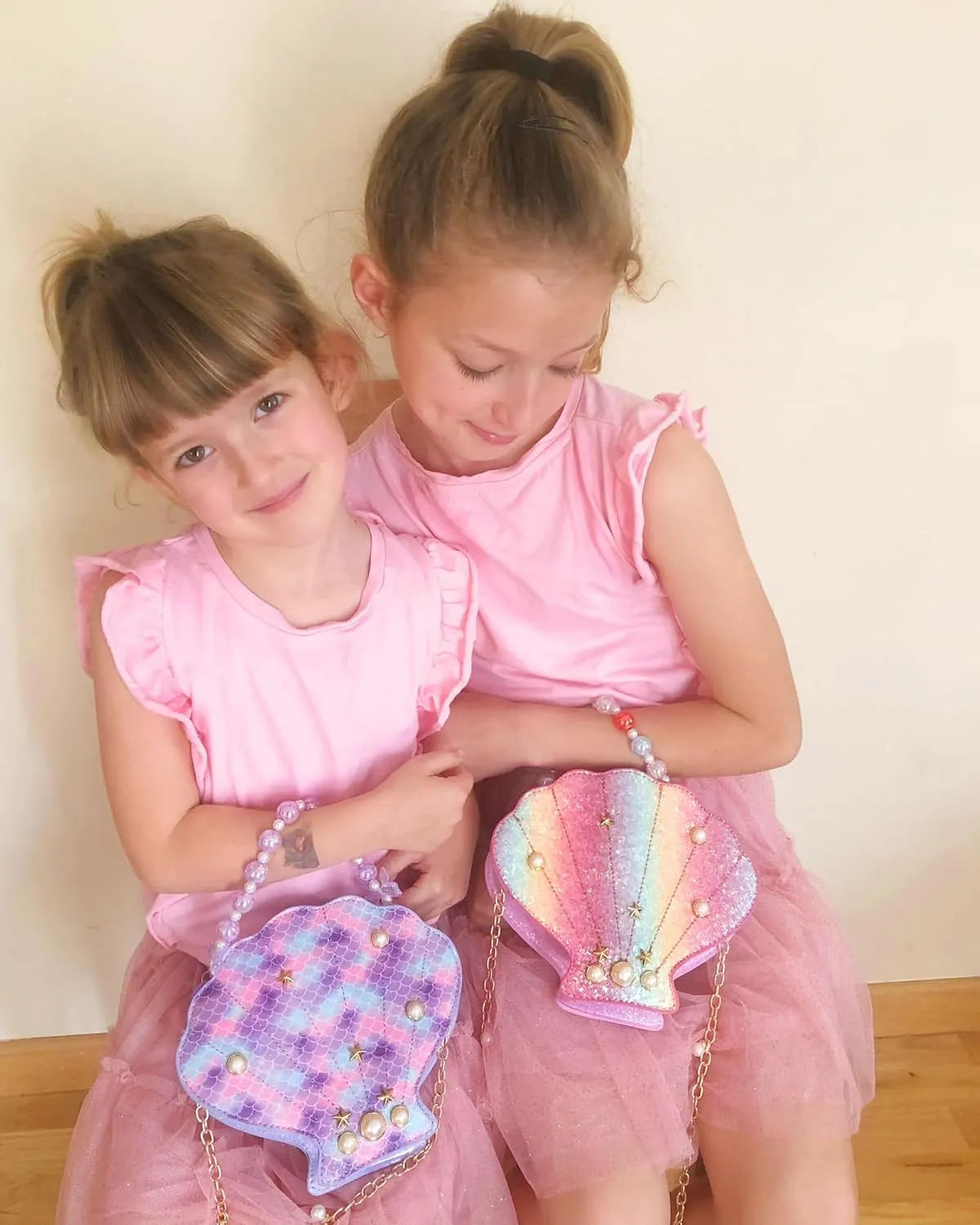 Shells Little Girl Crossbody Purse for Toddler,Shoulder Handbag,Pearl Princess Clutch Bag,Gifts for Birthday Xmas.