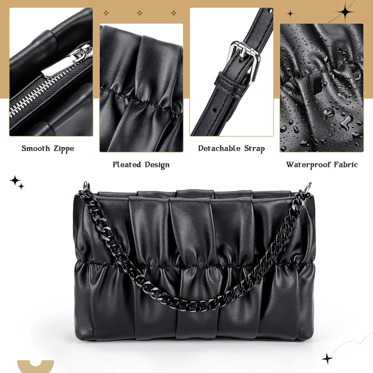 Shoulder Bag for Women,Leather Crescent Crossbody Bags Hobo Handbag Designer Purse with Adjustable Strap