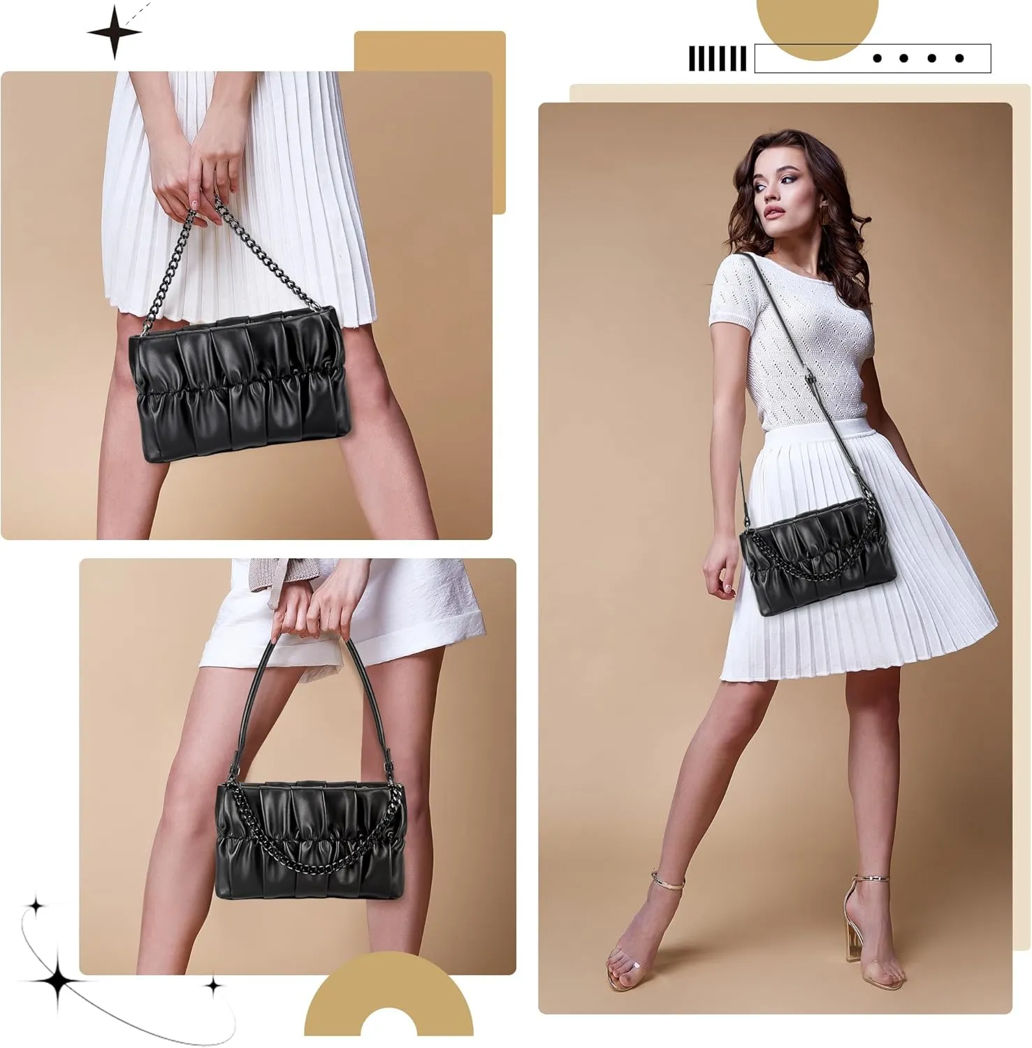 Shoulder Bag for Women,Leather Crescent Crossbody Bags Hobo Handbag Designer Purse with Adjustable Strap