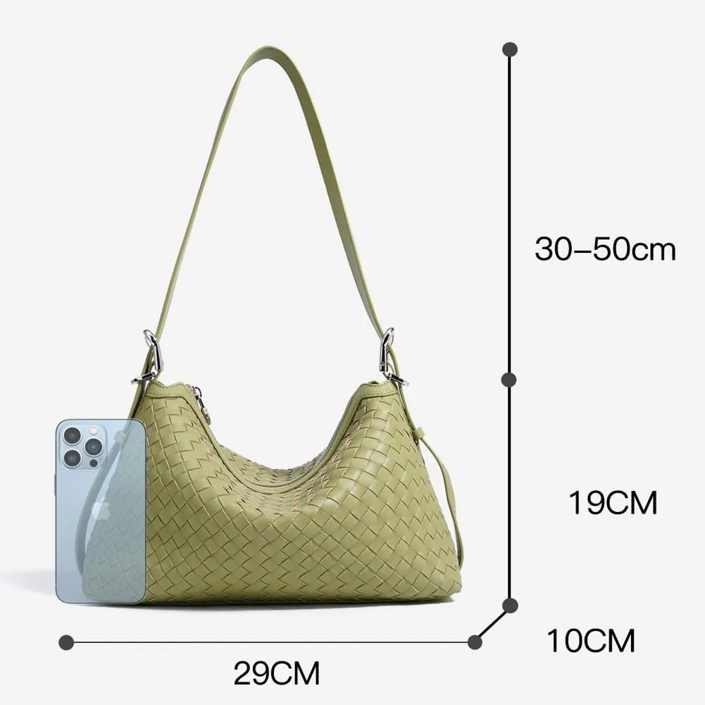 Shoulder Handbags for Women Woven Leather Crossbody Bags 2025 Woven Tote Purse Underarm Handbag Chic Beach Bag Satchel Purses
