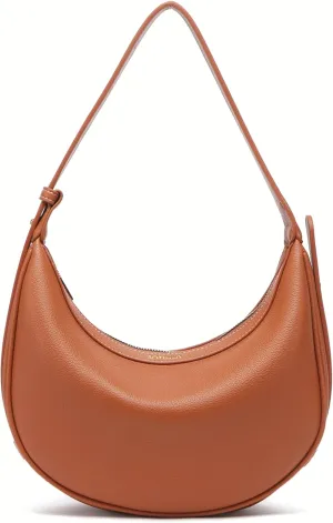 Shoulder Purses for Women Leather Crescent Handbag Mini Clutch Purse with Adjustable Strap Zipper Closure