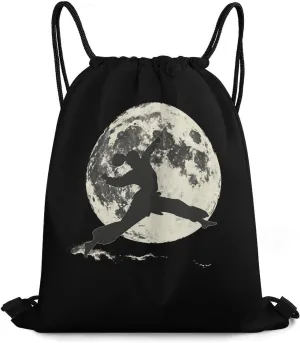 Silhouette Karate Martial ArtsTaekwondo Travel Drawstring Bag Waterproof String Backpack Gym Sackpack Sport Bag