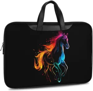 Silhouette Rainbow Horse Laptop Tote Bag Waterproof Computer Carrying Case Business Office Briefcase