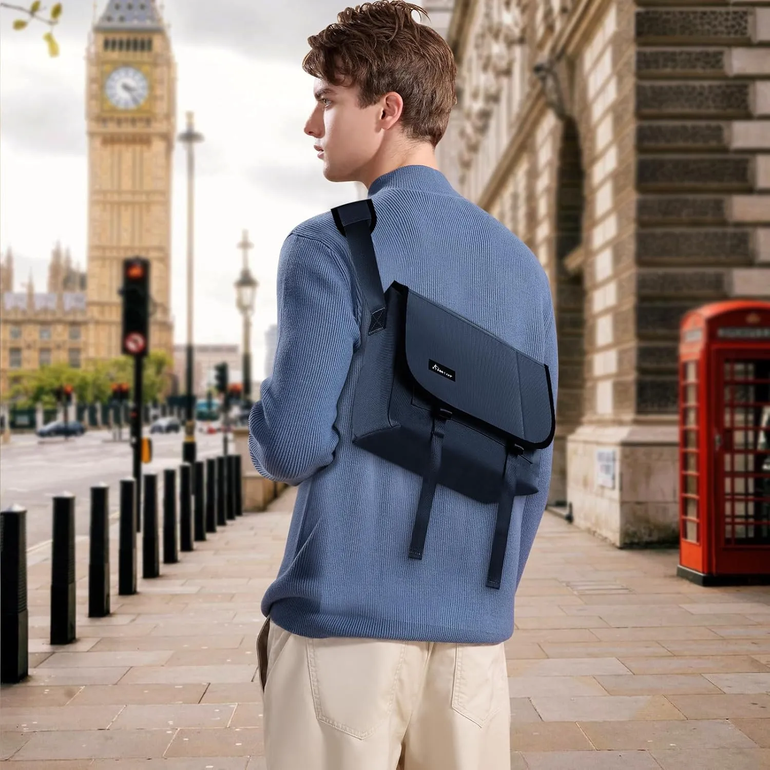 SIMTOP Messenger Bag Crossbody Shoulder Bag for Commuters and Travelers Water Resistant Scratch and Wear Cordura YKK Zipper