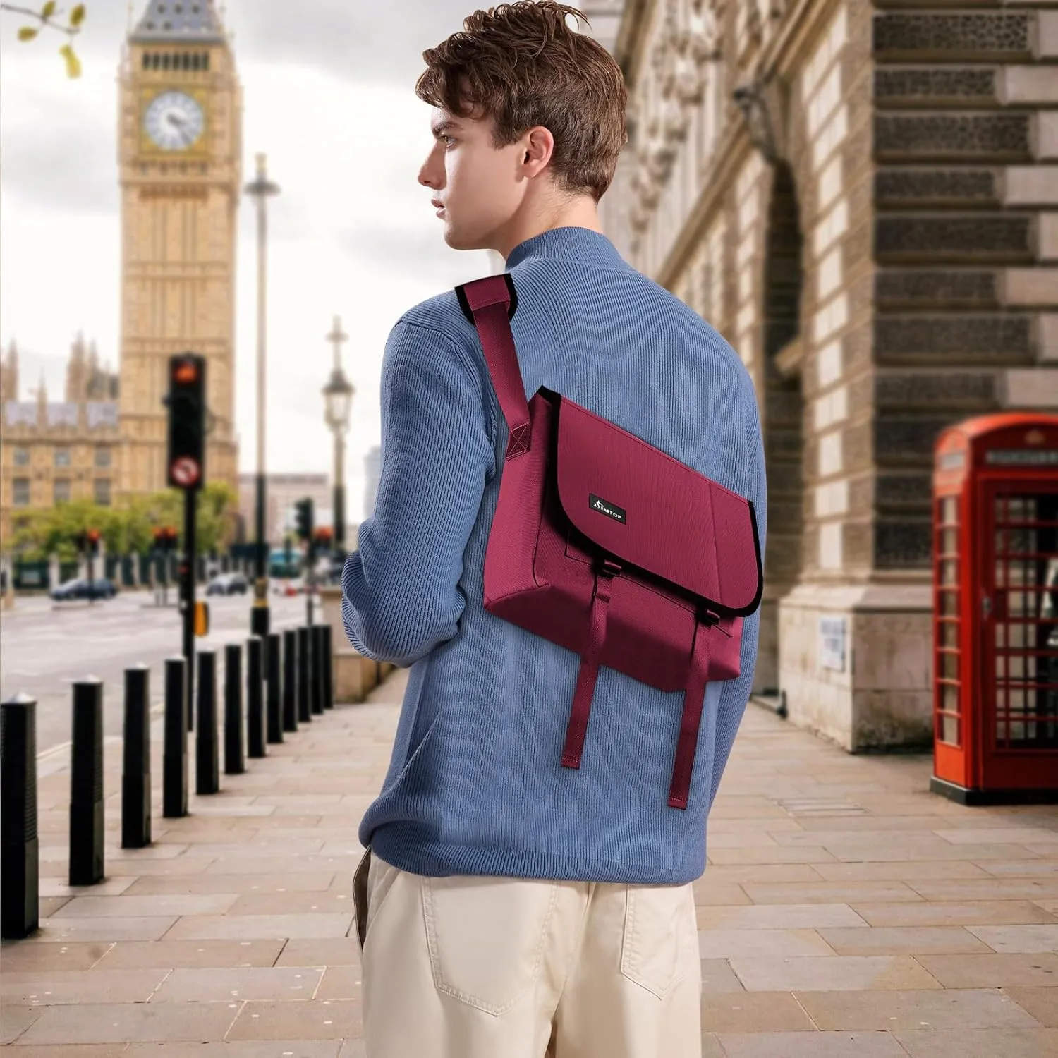 SIMTOP Messenger Bag Crossbody Shoulder Bag for Commuters and Travelers Water Resistant Scratch and Wear Cordura YKK Zipper