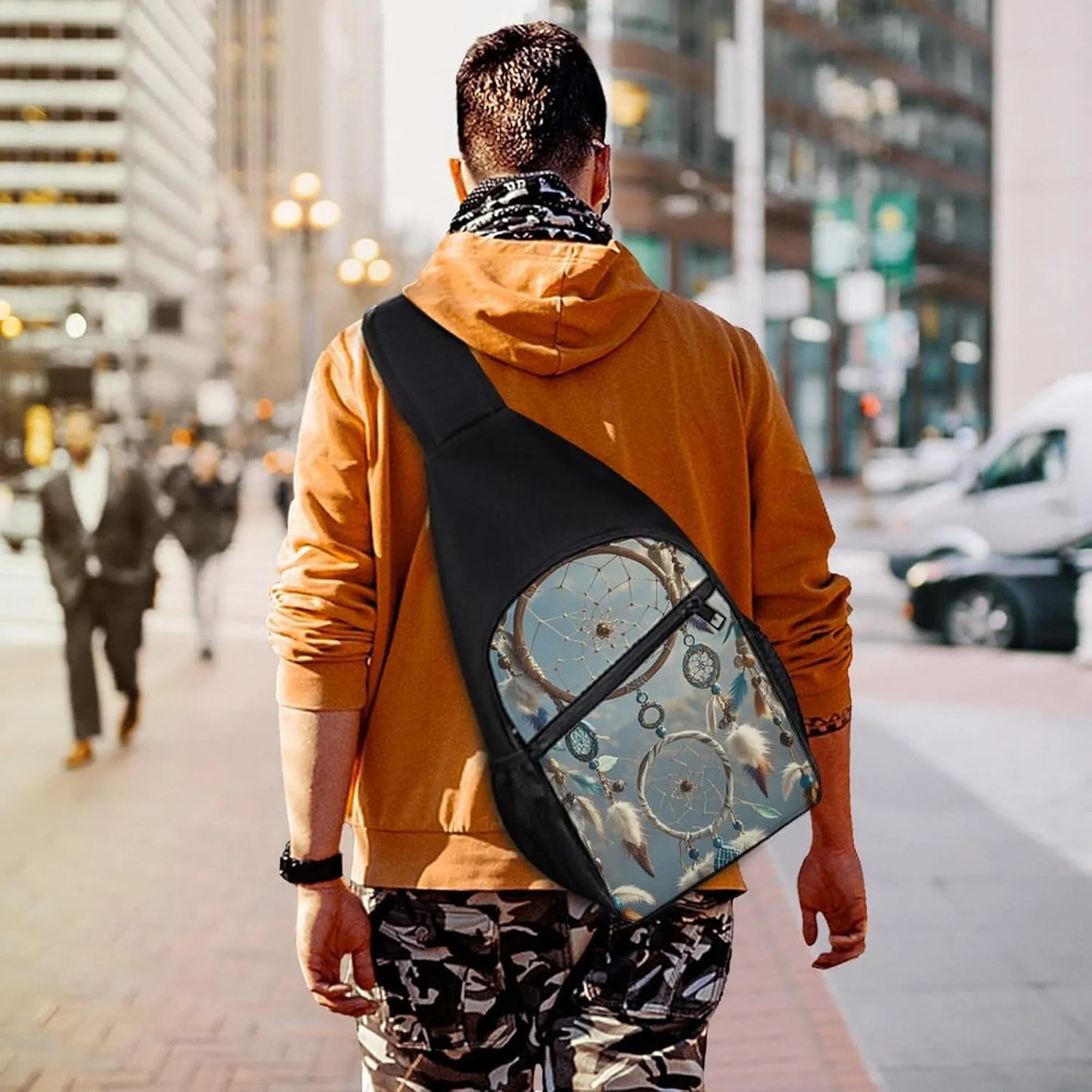 Sling Bag for Women Men Crossbody Bag Chest Bag Lustrous Stone Sling Backpack Fanny Packs Travel Hiking Daypack