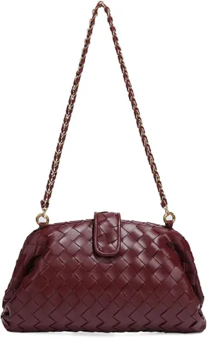 Slouchy PU Leather Woven Hobo Bags Women Trendy Crossbody Crescent Shoulder Purse Beach Satchel Top Handle Tote Handbag