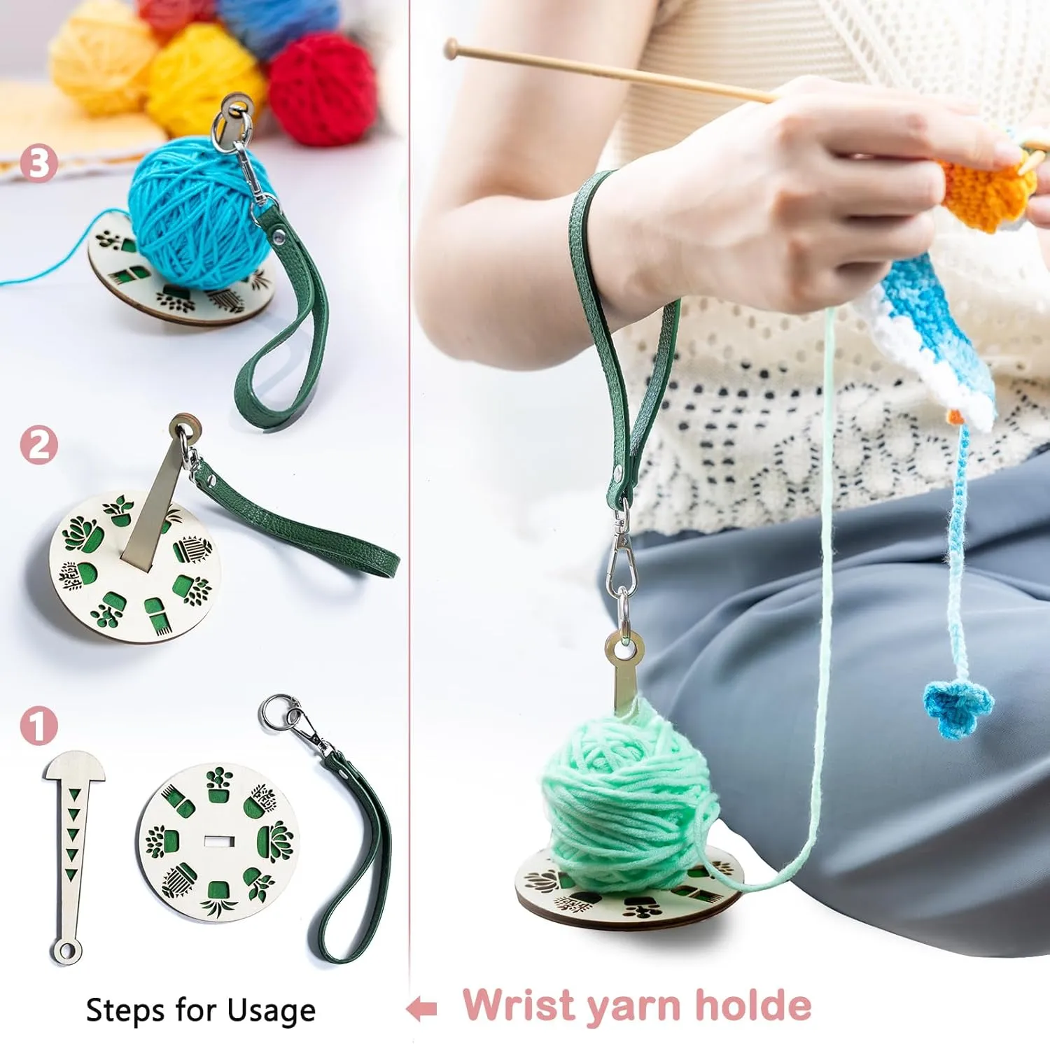 Small Crochet Bag - Drawstring Yarn Storage Bags Yarn for Crocheting - Portable Yarn Bags Organizer for Crocheting Project- Crochet Travel Bag- Crochet Gift