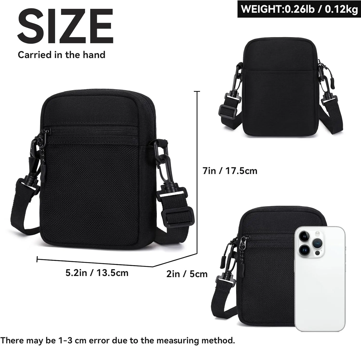 Small Cross-body Sling Bags for Men Women, Mini Messenger Bag Shoulder Pouch for Daily Use
