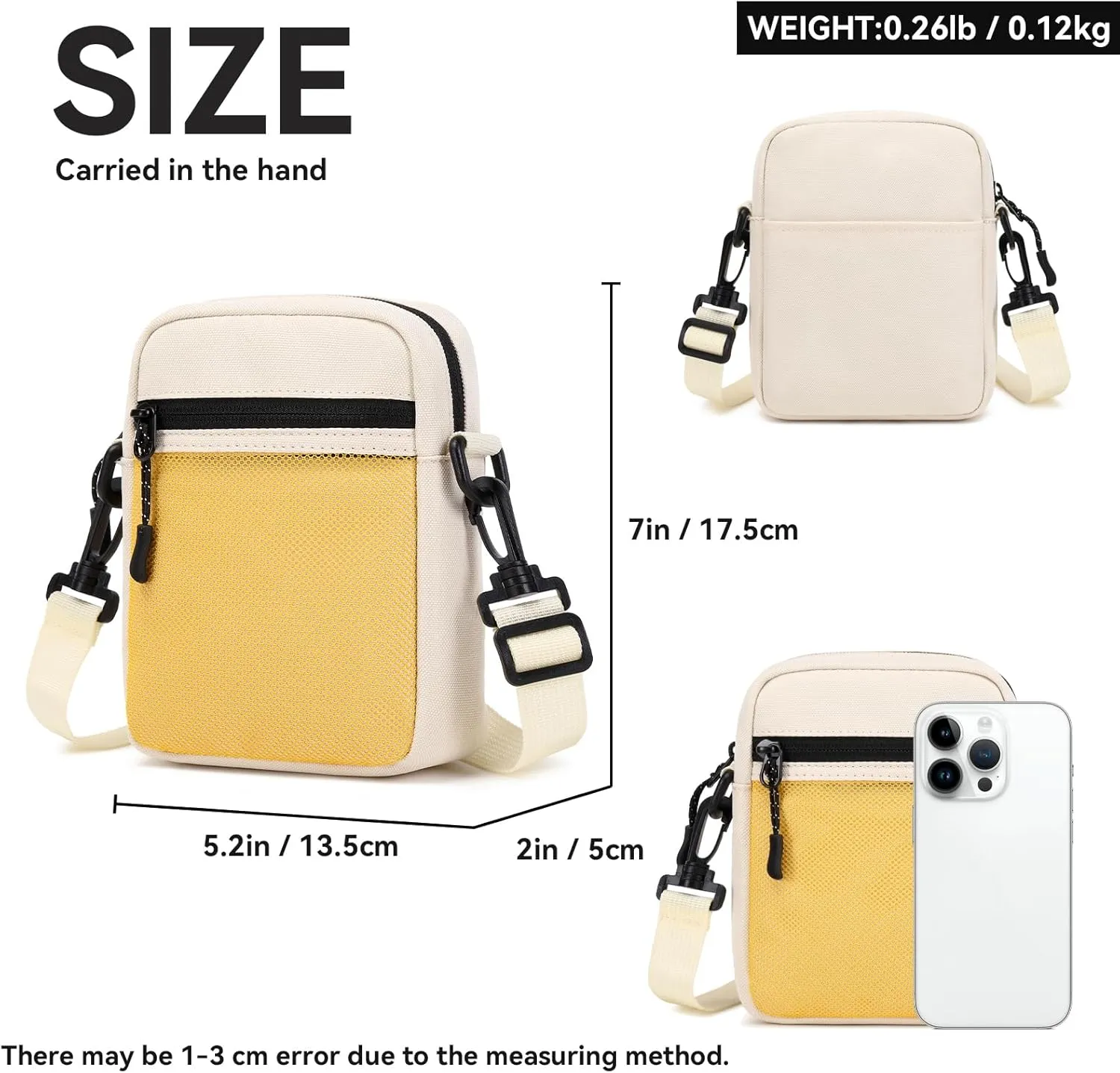 Small Cross-body Sling Bags for Men Women, Mini Messenger Bag Shoulder Pouch for Daily Use