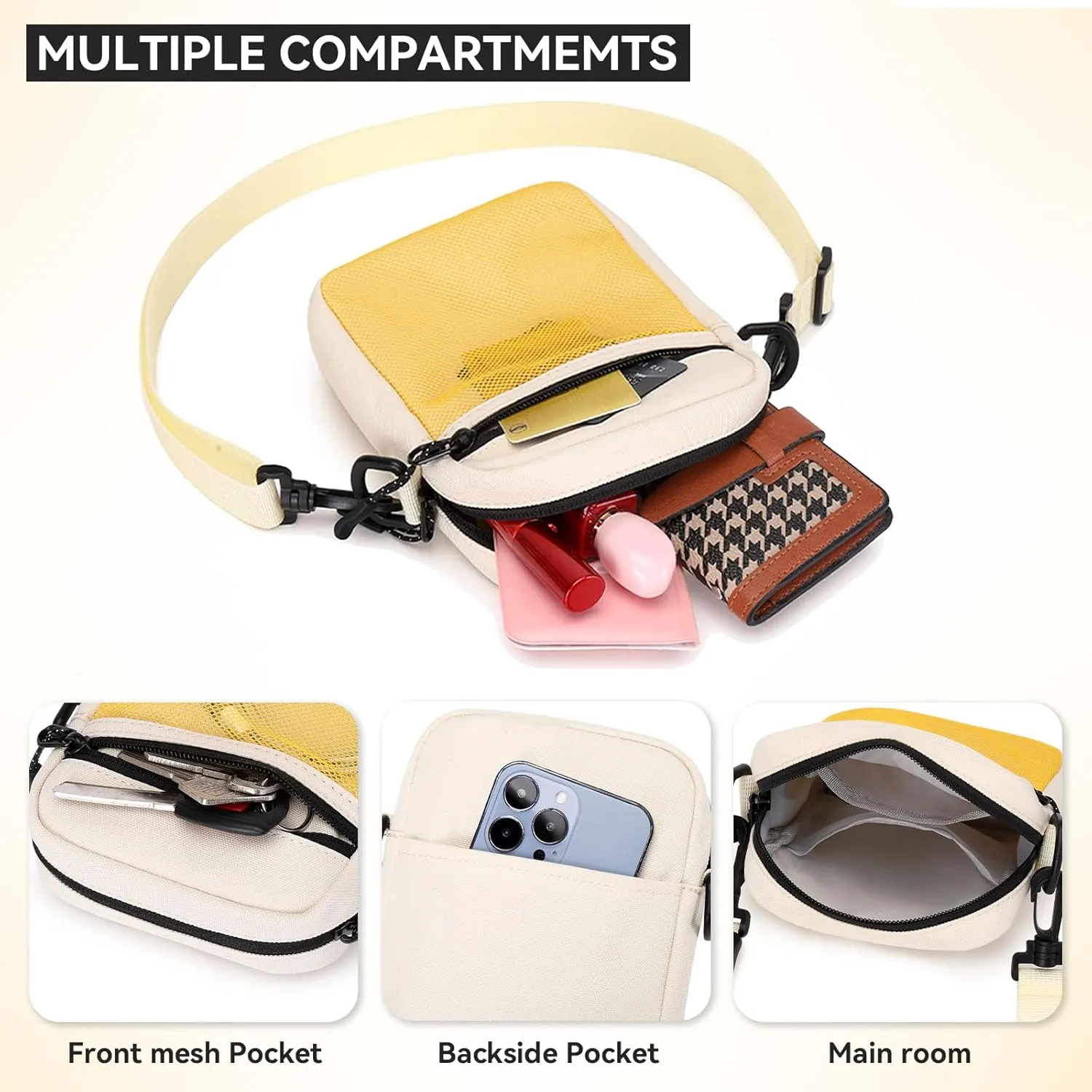 Small Cross-body Sling Bags for Men Women, Mini Messenger Bag Shoulder Pouch for Daily Use