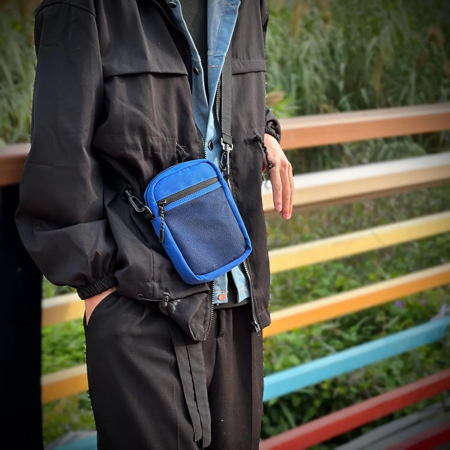 Small Cross-body Sling Bags for Men Women, Mini Messenger Bag Shoulder Pouch for Daily Use