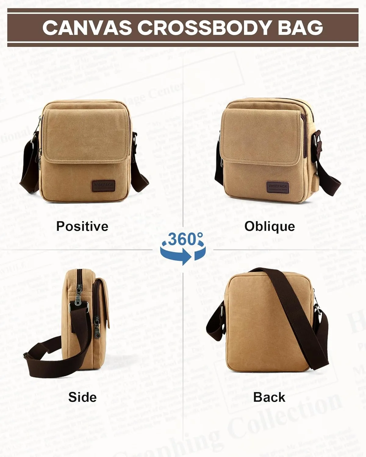 Small Crossbody Bag for Men,Canvas Messenger Shoulder Bags Crossbody Satchel Bag Men's Side Bags Over the Shoulder Purse