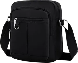 Small Crossbody Bag for Mens Women, Small Men's Messenger Bag Sling Purse Side Bag, Travel Passport Phone Shoulder Handbag (Black)