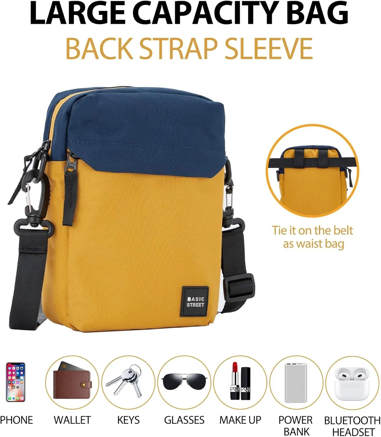 Small Crossbody Bag Side Shoulder Bag For Men, Women Mini Messenger Bag