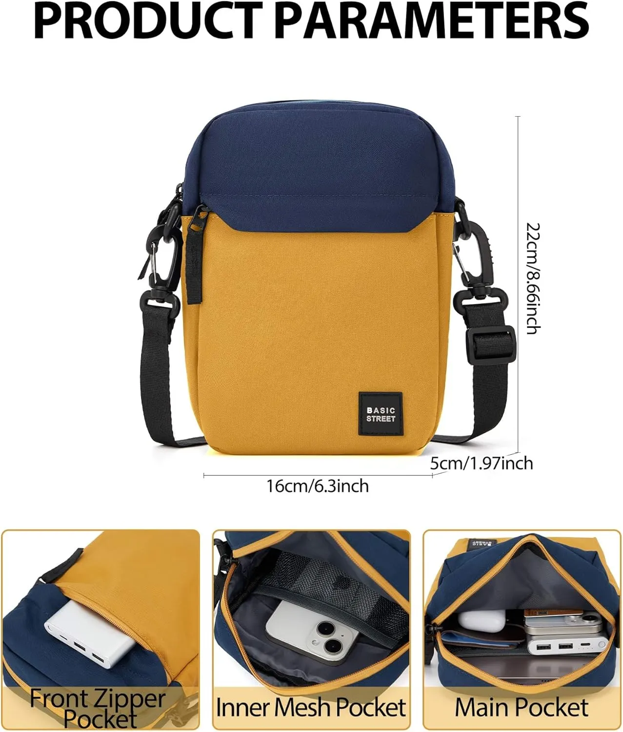 Small Crossbody Bag Side Shoulder Bag For Men, Women Mini Messenger Bag