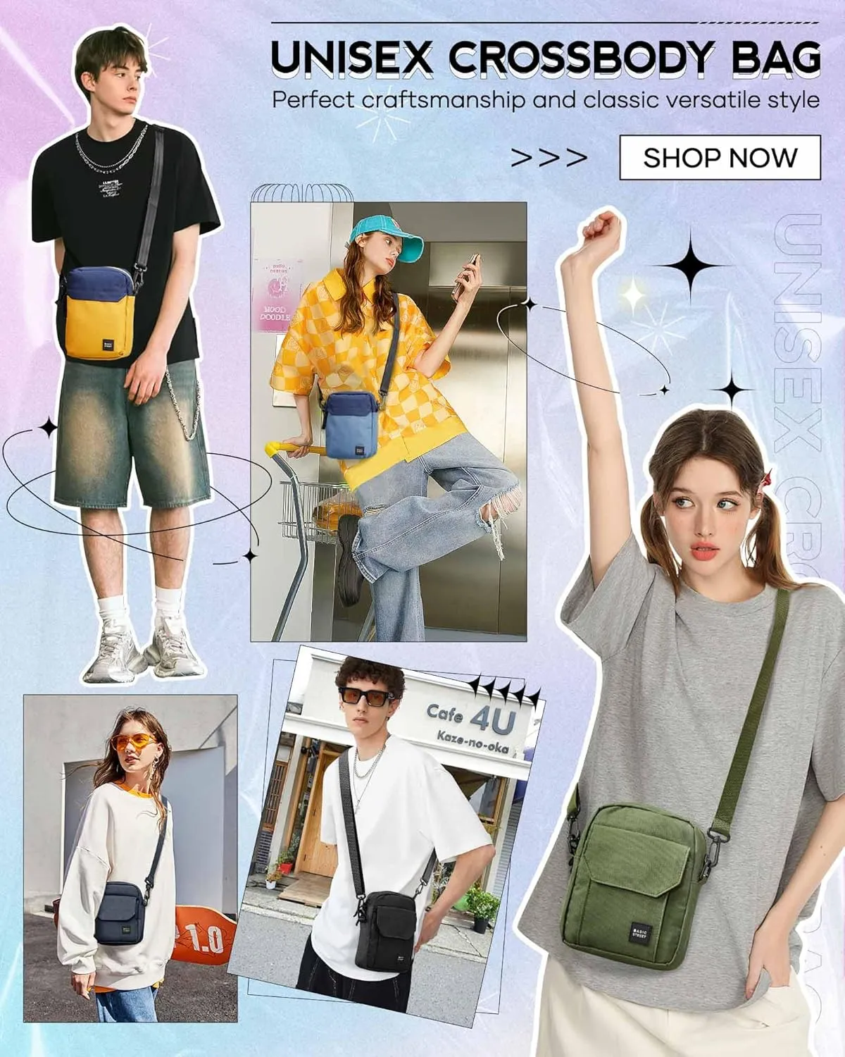 Small Crossbody Bag Side Shoulder Bag For Men, Women Mini Messenger Bag