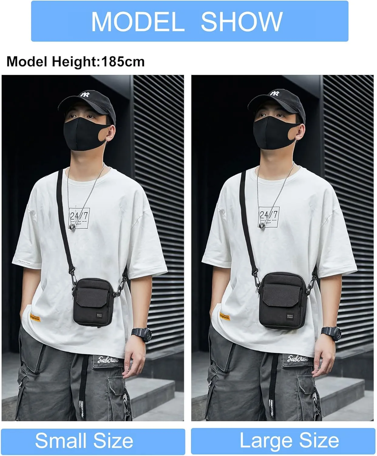 Small Crossbody Bag Side Shoulder Bag for Men Women, Mini Neck Pouch Travel Passport Wallet Bags