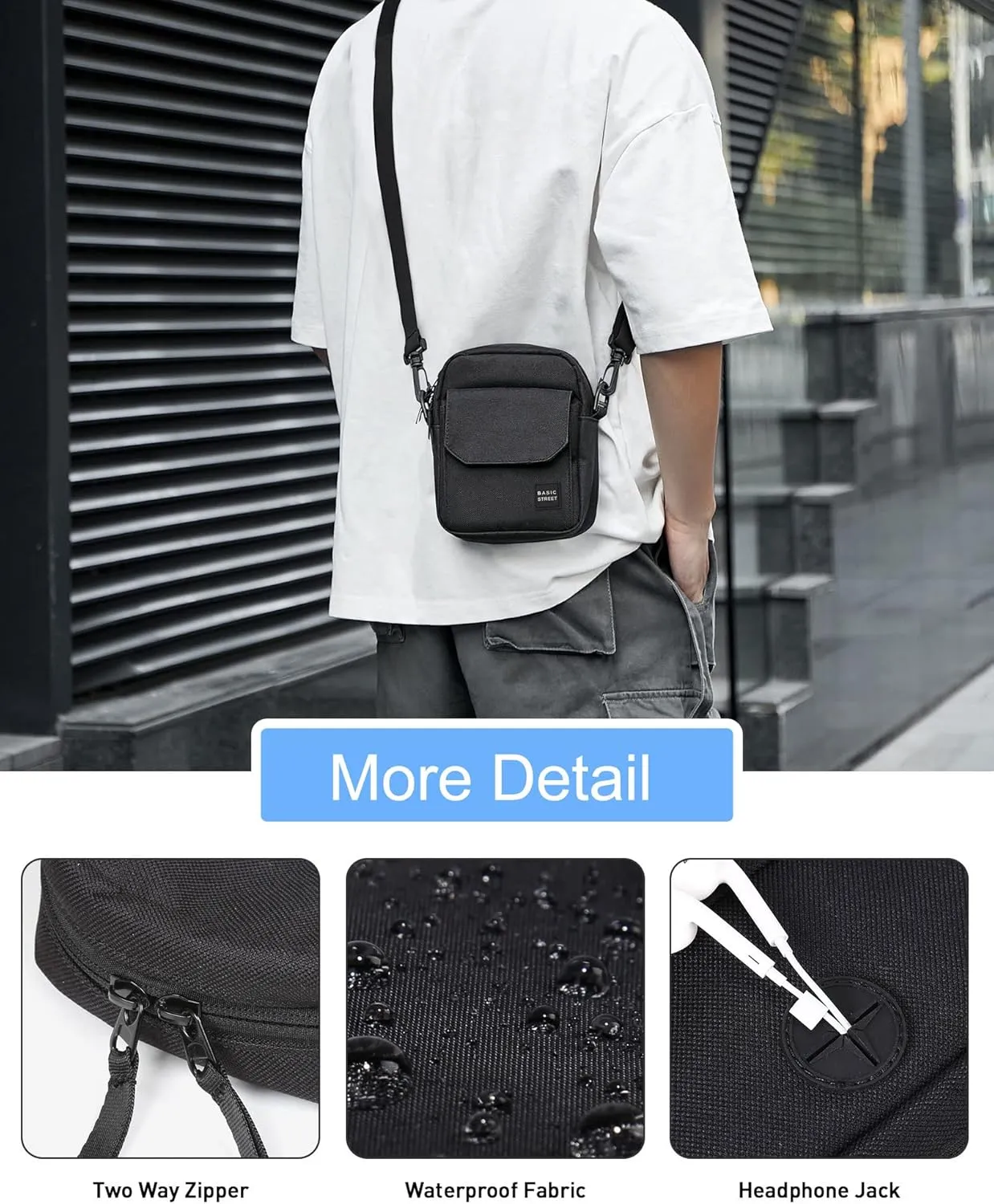Small Crossbody Bag Side Shoulder Bag for Men Women, Mini Neck Pouch Travel Passport Wallet Bags