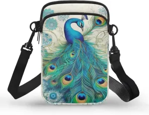 Small Crossbody Bags for Women, Dragonfly Floral Cell Phone Holder Belt Bag Running Sport Cross Body Pouch