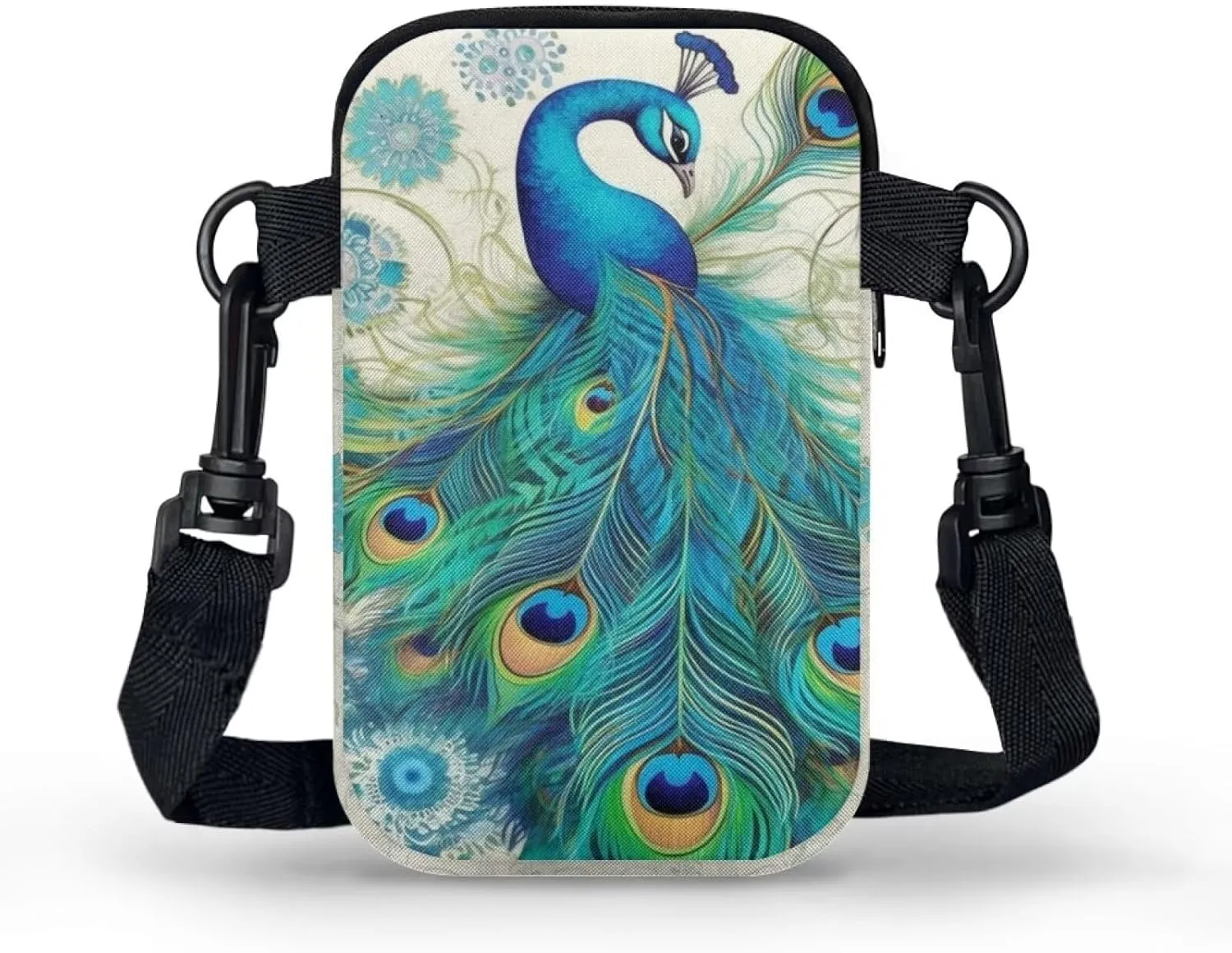 Small Crossbody Bags for Women, Dragonfly Floral Cell Phone Holder Belt Bag Running Sport Cross Body Pouch