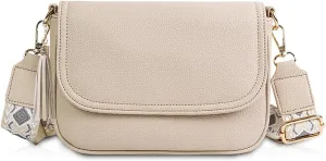 Small Crossbody Bags for Women Trendy Flap Saddle Purses with Tassel Vegan Leather Shoulder Bag