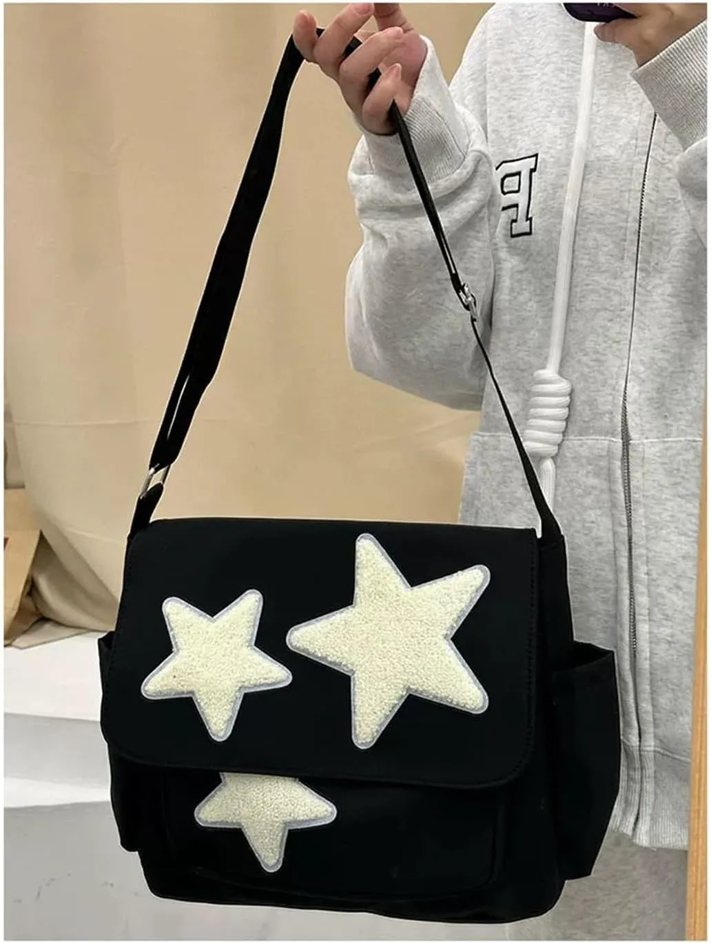 Small Messenger Bag for Women Cute Bag Kawaii Star Crossbody Shoulder Tote Bag with Accessories Gift
