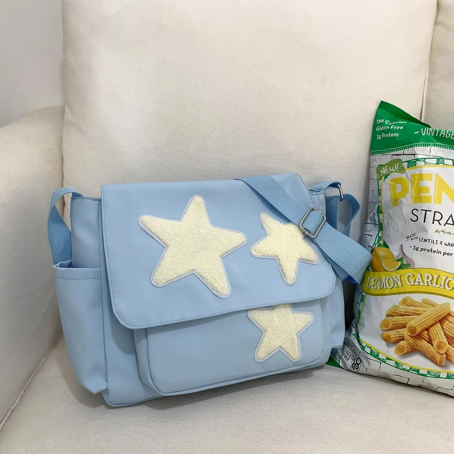Small Messenger Bag for Women Cute Bag Kawaii Star Crossbody Shoulder Tote Bag with Accessories Gift