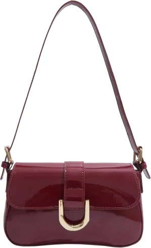 Small Shoulder Bag,Y2K Purse for Women, PU Leather Tote Handbag Clutch Purse with 2 Removable Straps Crossbody Bags
