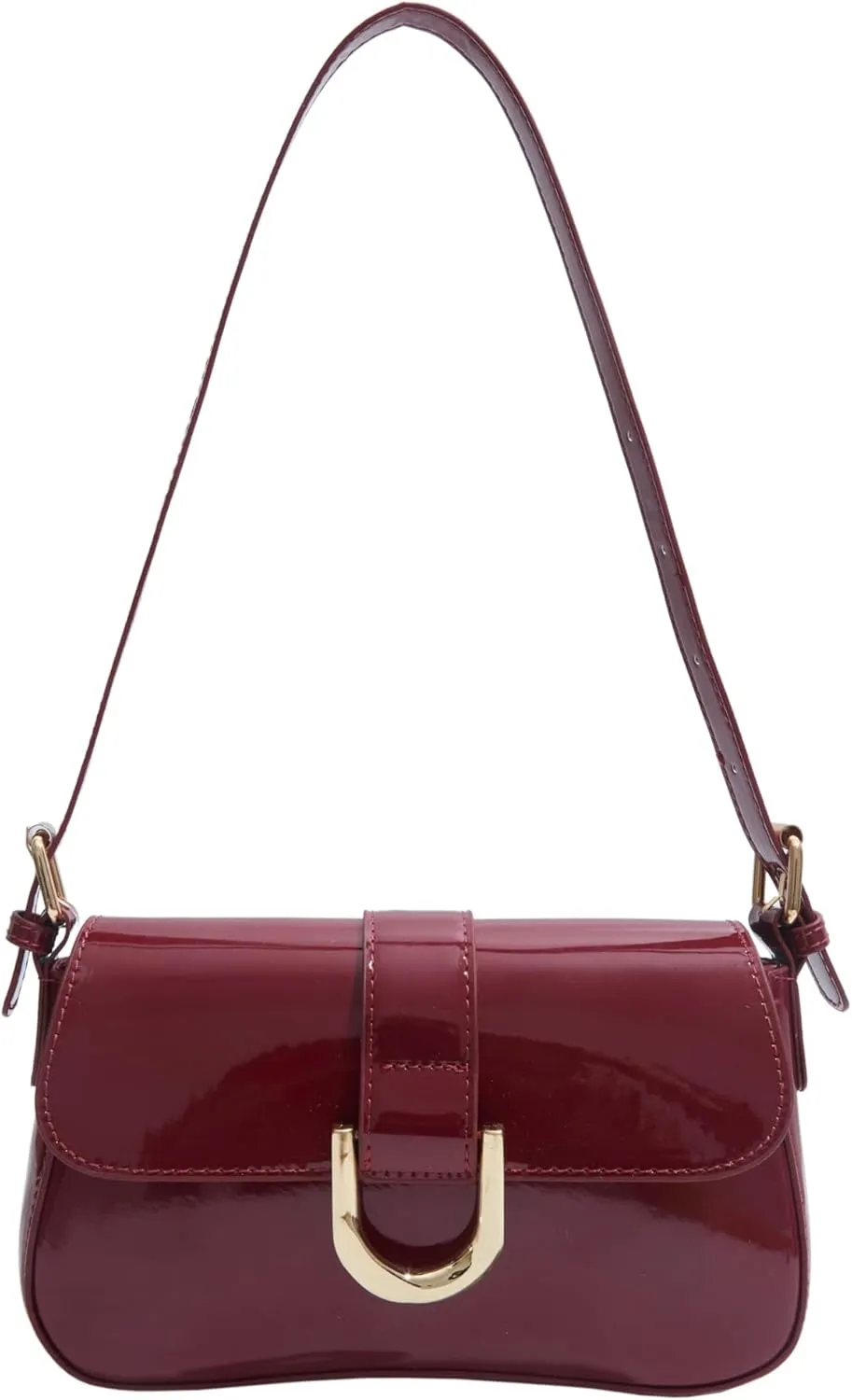 Small Shoulder Bag,Y2K Purse for Women, PU Leather Tote Handbag Clutch Purse with 2 Removable Straps Crossbody Bags