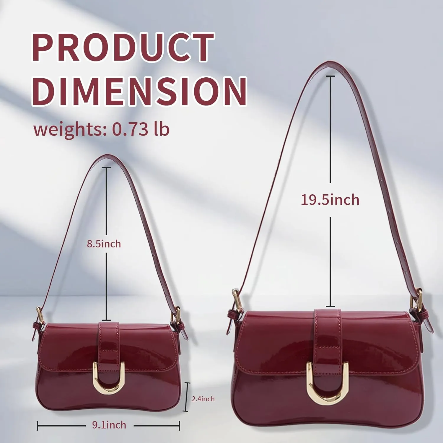 Small Shoulder Bag,Y2K Purse for Women, PU Leather Tote Handbag Clutch Purse with 2 Removable Straps Crossbody Bags