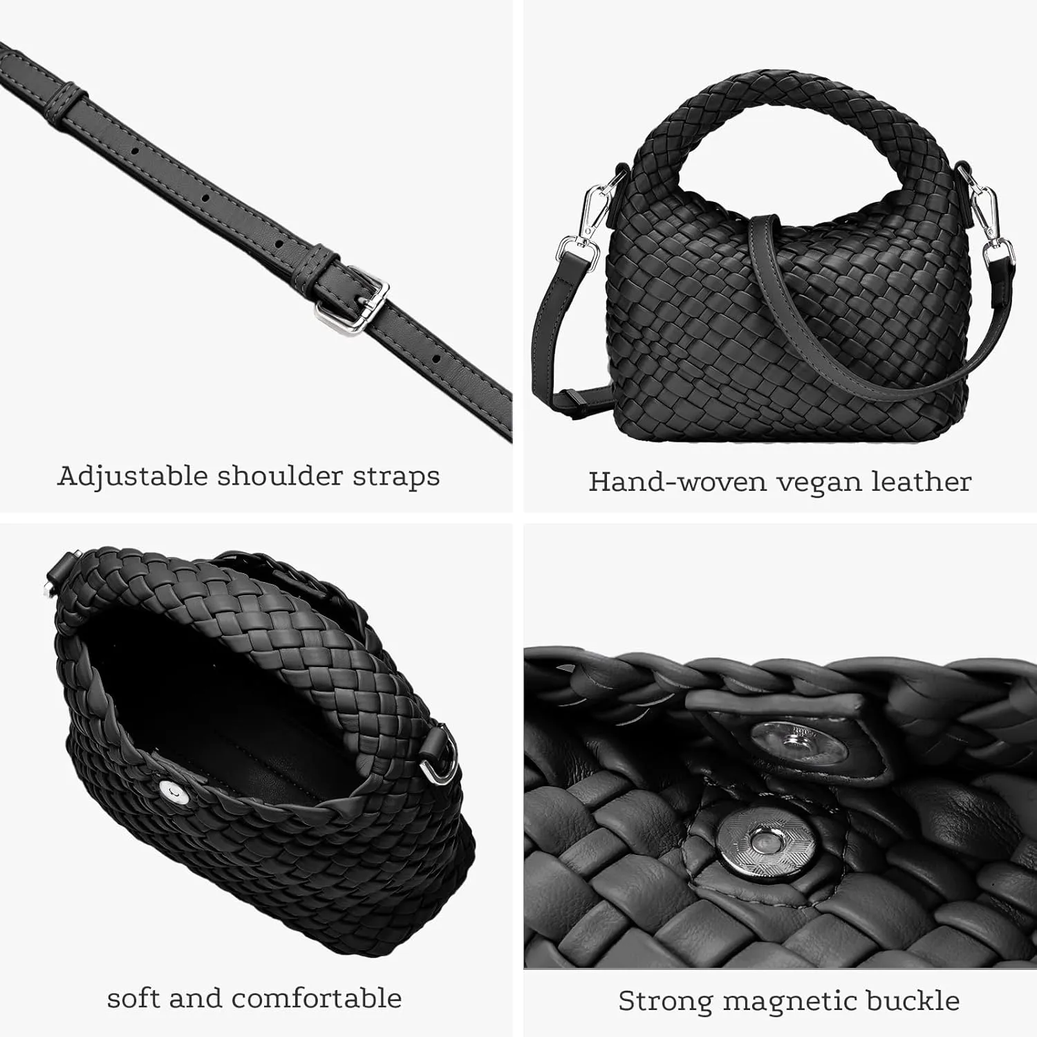 Small Women woven bag Woven Crossbody Bag for Women woven purse Leather handbag mini Hobo Bag