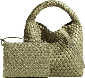 Small Woven Bags for Women Cute Hobo Tote Woven Handbag Mini Clutch Purse vegan leather Crossbody bags Shoulder Handmade Bag