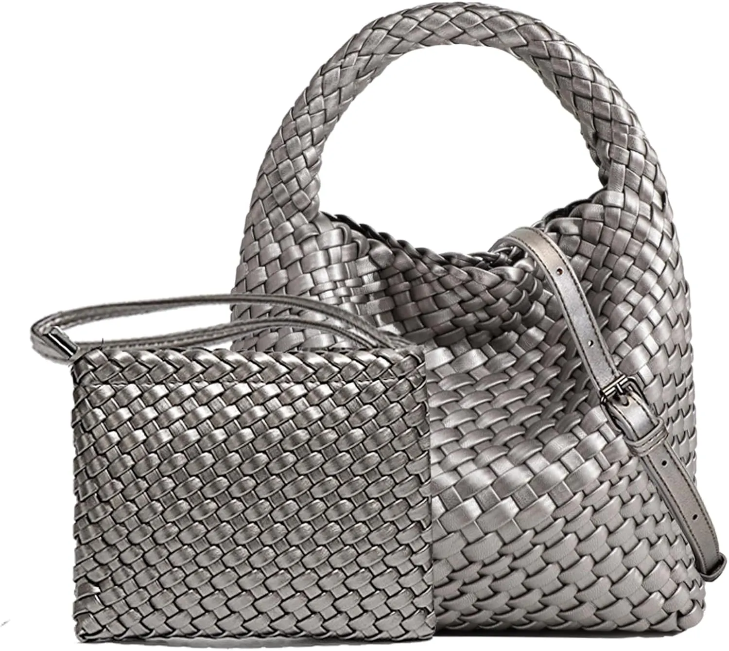 Small Woven Bags for Women Cute Hobo Tote Woven Handbag Mini Clutch Purse vegan leather Crossbody bags Shoulder Handmade Bag
