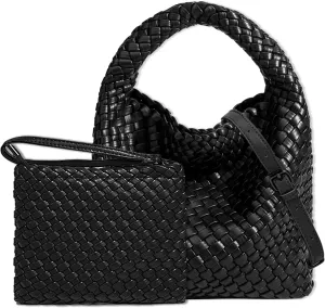 Small Woven Bags for Women Cute Hobo Tote Woven Handbag Mini Clutch Purse vegan leather Crossbody bags Shoulder Handmade Bag