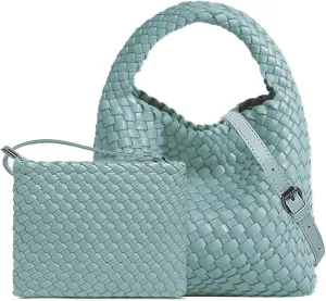 Small Woven Bags for Women Cute Hobo Tote Woven Handbag Mini Clutch Purse vegan leather Crossbody bags Shoulder Handmade Bag