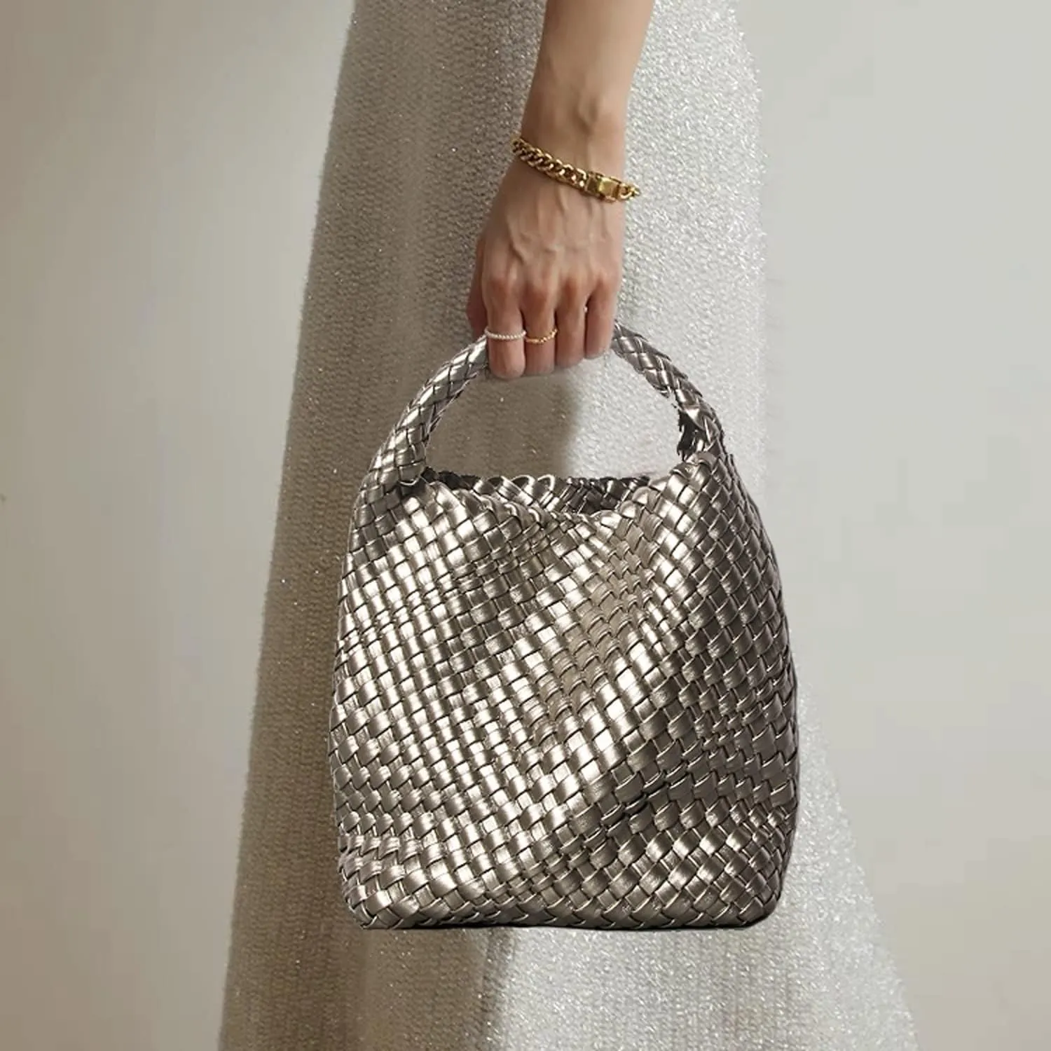 Small Woven Bags for Women Cute Hobo Tote Woven Handbag Mini Clutch Purse vegan leather Crossbody bags Shoulder Handmade Bag