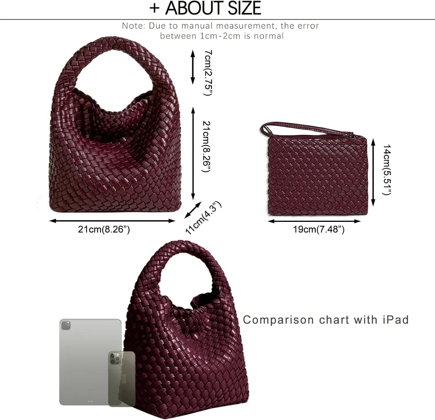 Small Woven Bags for Women Cute Hobo Tote Woven Handbag Mini Clutch Purse vegan leather Crossbody bags Shoulder Handmade Bag