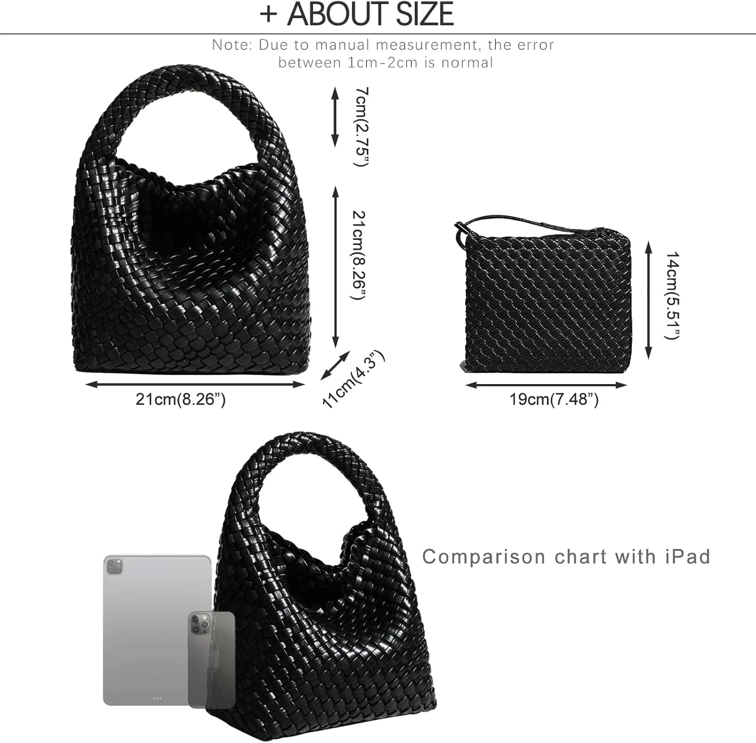 Small Woven Bags for Women Cute Hobo Tote Woven Handbag Mini Clutch Purse vegan leather Crossbody bags Shoulder Handmade Bag