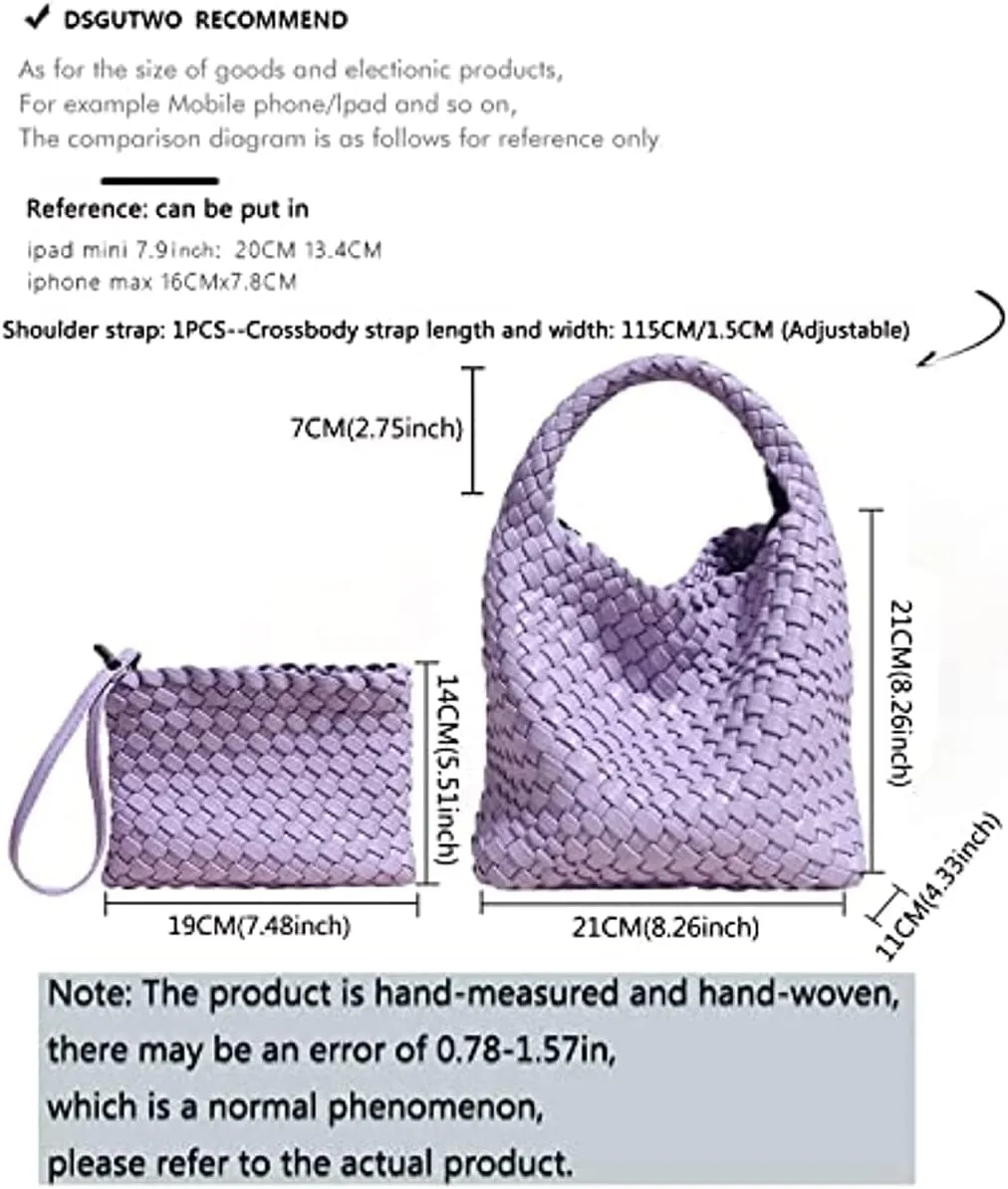 Small Woven Bags for Women Cute Hobo Tote Woven Handbag Mini Clutch Purse vegan leather Crossbody bags Shoulder Handmade Bag