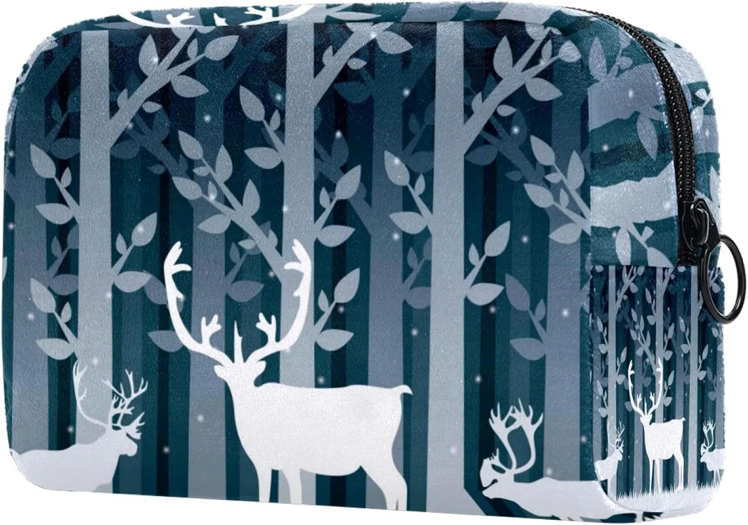 Snow Caribou Small Makeup Bag for Purse, Portable Cosmetic Bag Zipper Makeup Pouch for Women, Stationery, Toiletries, Travel Accessories