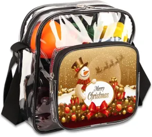 Snowman Christmas Winter Clear Crossbody Bag Clear Messenger Bag Shoulder Bags Clear Purse Stadium Approved