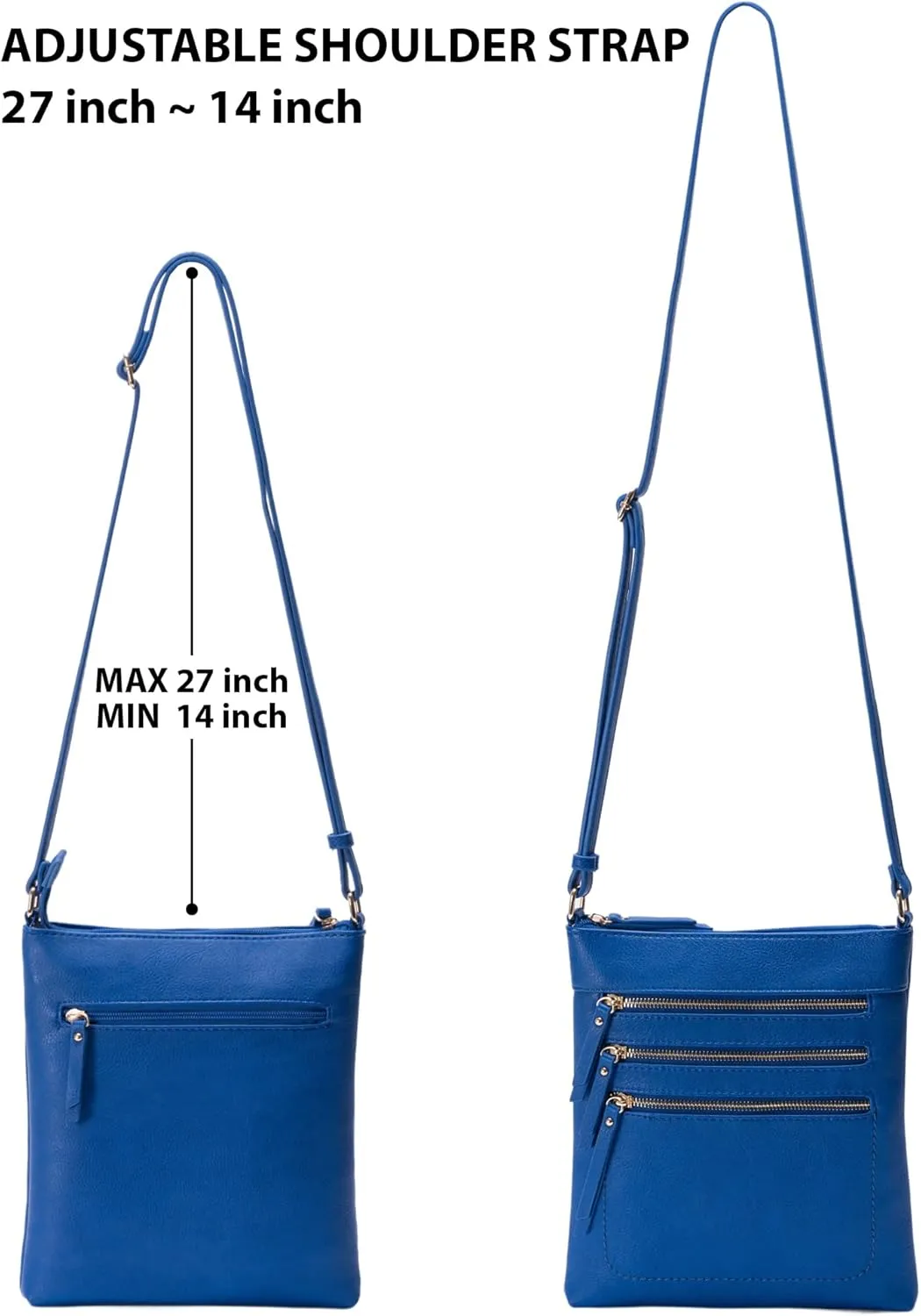 Solene Crossbody Bag Functional Multi Pocket Messenger Purse Top Zip Closure Shoulder Handbag With Adjustable Strap