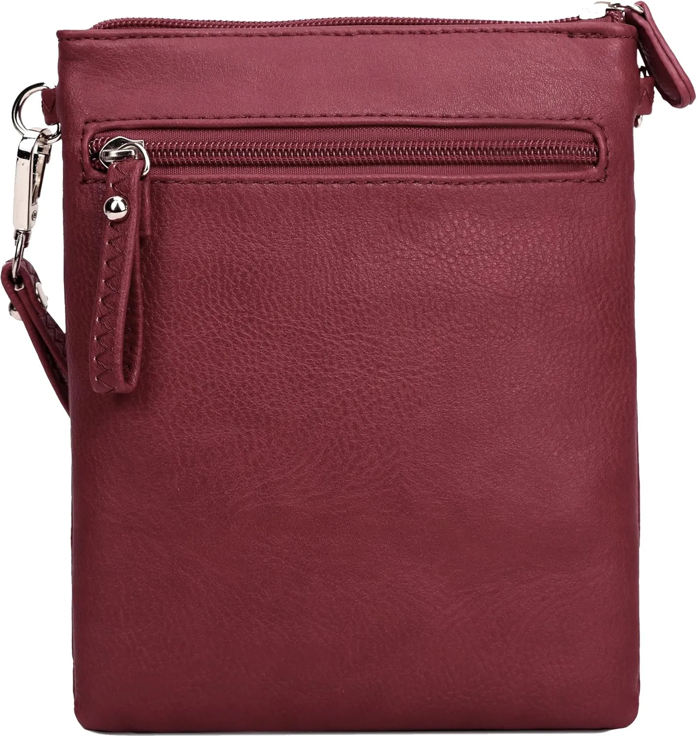 Solene Small Crossbody Bag for Women, Multi Zip Pockets with Detachable Wristlet, Lightweight Travel Purse, Cell Phone Pouch