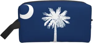 South Carolina Flag Print Travel Essentials Storage Bag Cosmetic Organizer Pouch Large Capacity Zippered