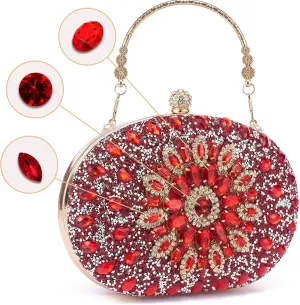Sparkly Women's Evening Clutch Purses Rhinestone Bag Luxury Handbags For Weddings Formal Prom Party