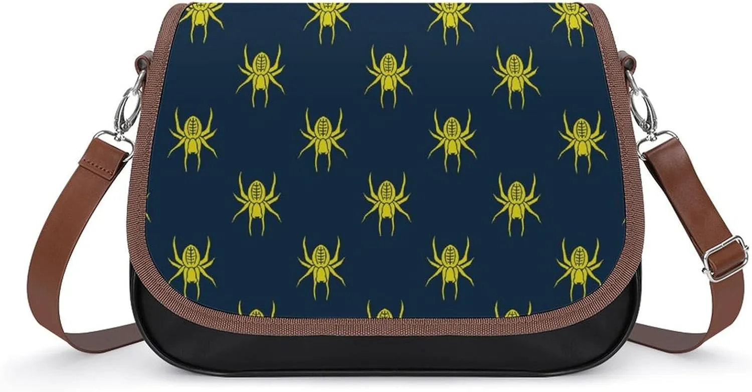 Spider Halloween Pattern Cute Crossbody Purses for Women Leather Shoulder Bag Adjustable Shoulder Strap Handbag