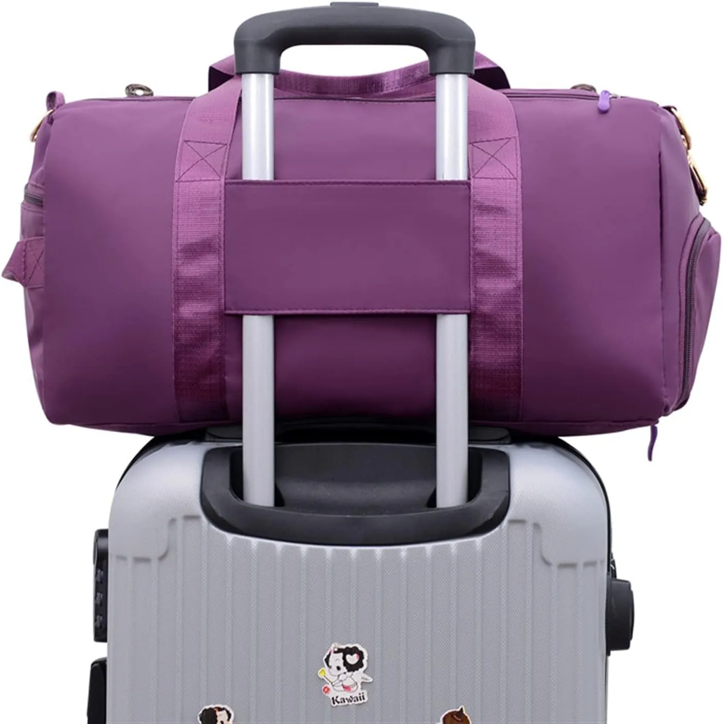 Sports Duffel Bags Travel Bags For Women Large Capacity Men Sports bag Waterproof Weekend Sac Voyage Female Messenger Bag Dry And Wet(Pink)